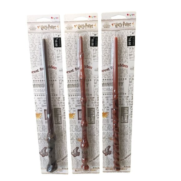 Wizarding World Wands Harry Potter Albus Dumbledore Hermione Granger Set of 3 - Picture 1 of 4